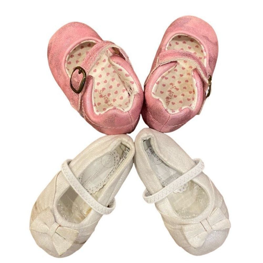 Carters + Genuine Kids Shoe Bundle Pink White Baby/Toddler  Size 3